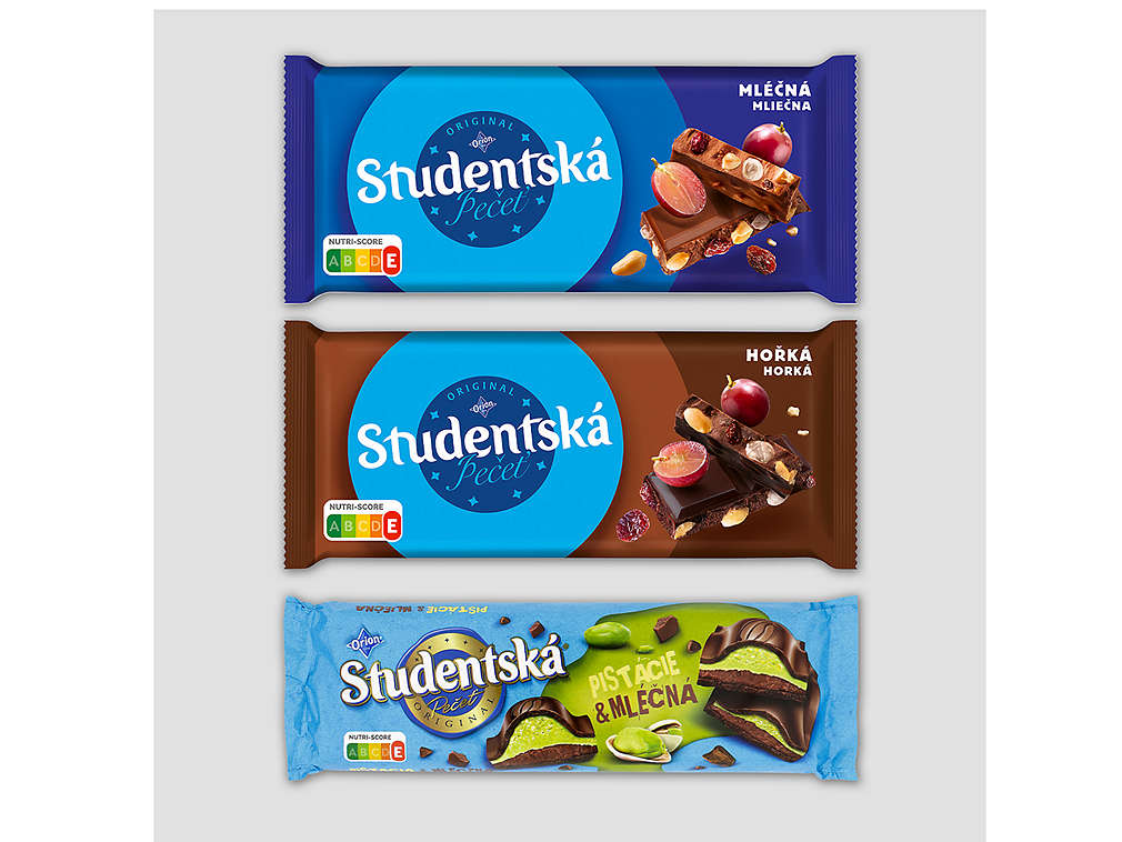 Tabulkové čokolády značky Studentská pečeť - různé druhy