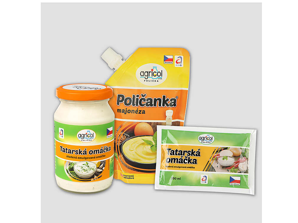 Tatarky a majonézy značky Agricol - různé druhy