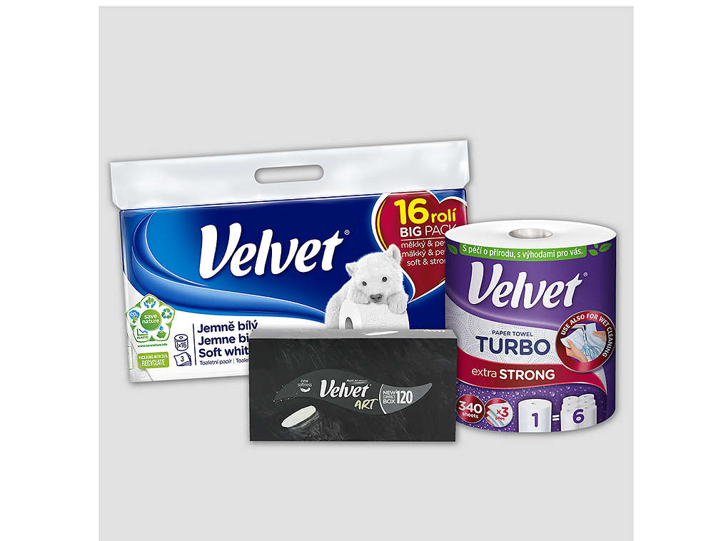 Produkty značky Velvet - různé druhy