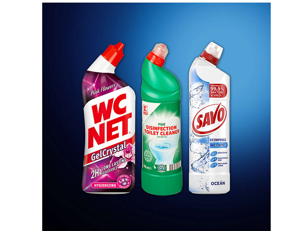Tekuté WC čističe - různé druhy
