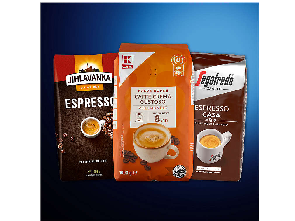 Zrnkové kávy - různé druhy