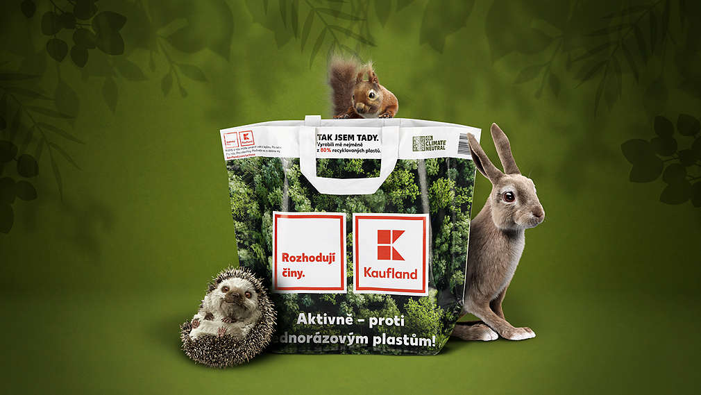 Opakovaně použitelná taška Kaufland s různými lesními zvířátky