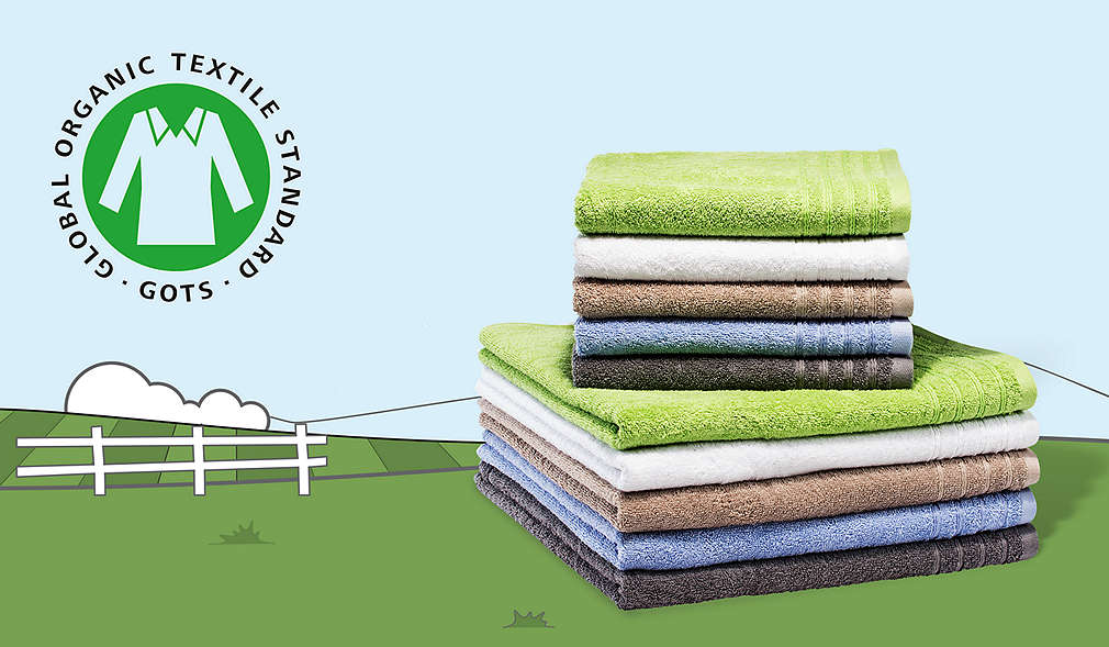 ručníky a logo pro udržitelný sortiment s vlnou