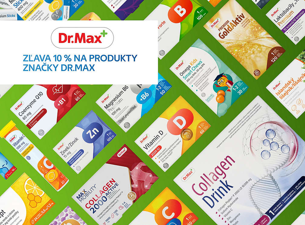 Využite zľavu 10 % na viac ako 500 produktov značky Dr.Max.