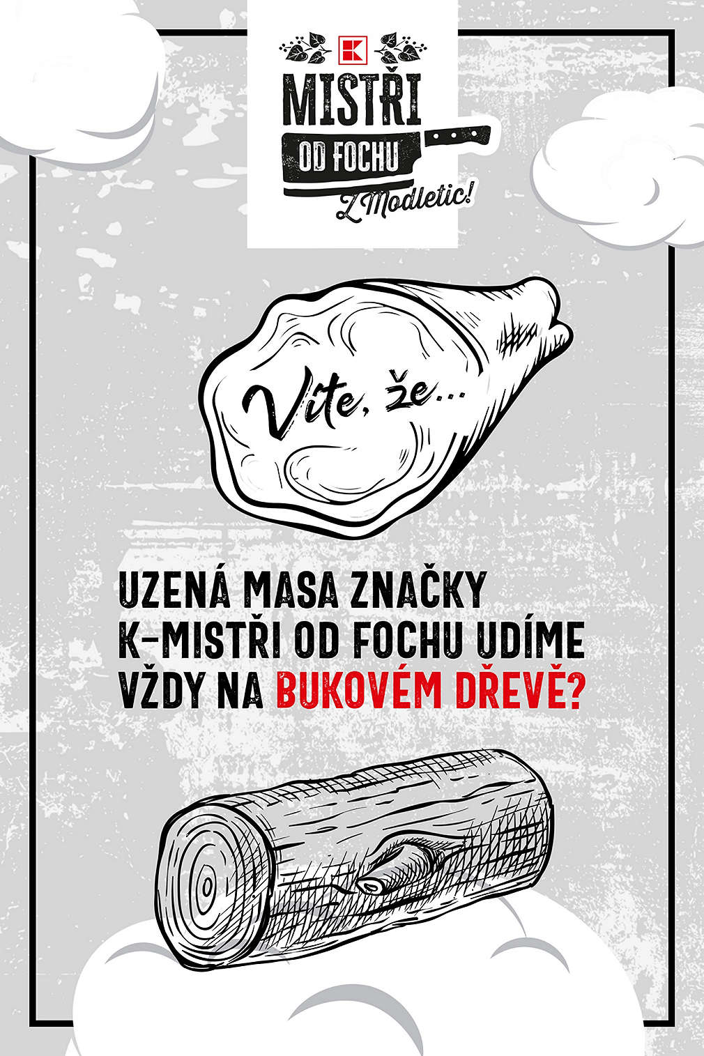 Uzená masa udíme vždy na bukovém dřevě.