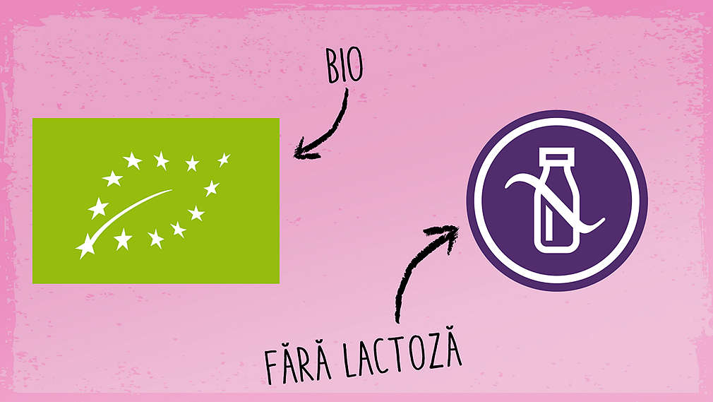 Simbolul Bio si Fara lactoza