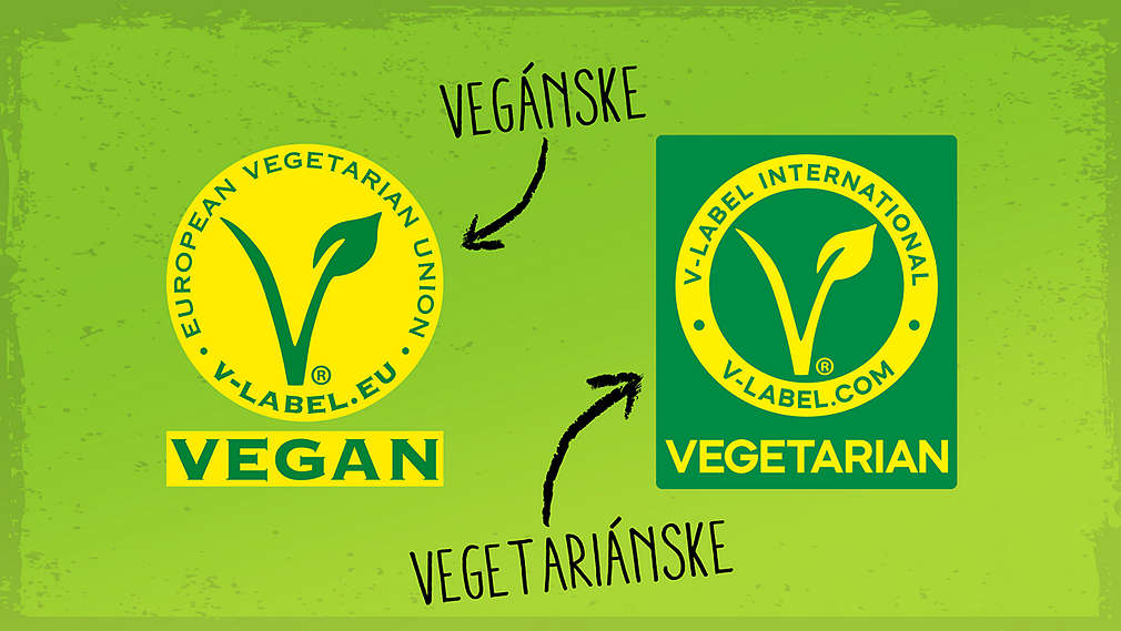 V-pečať na vegetariánskych a vegánskych produktoch