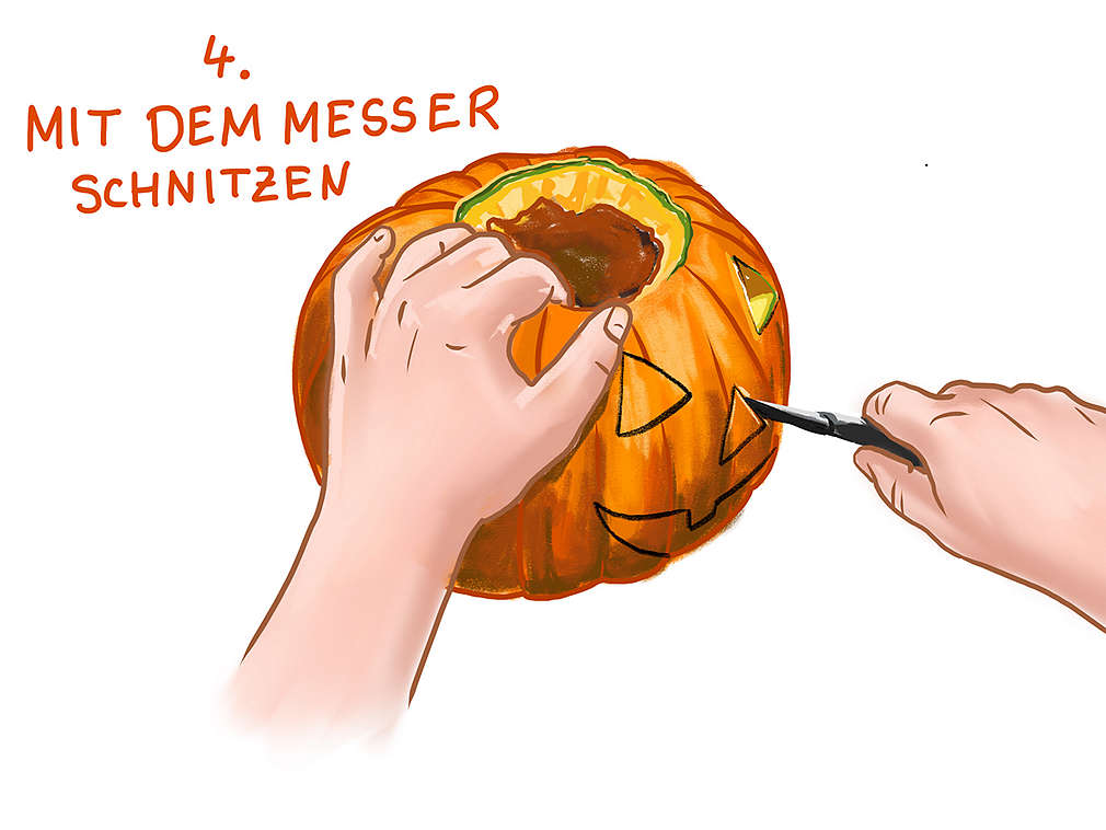 Anwendungsgrafik: Mit dem Messer schnitzen