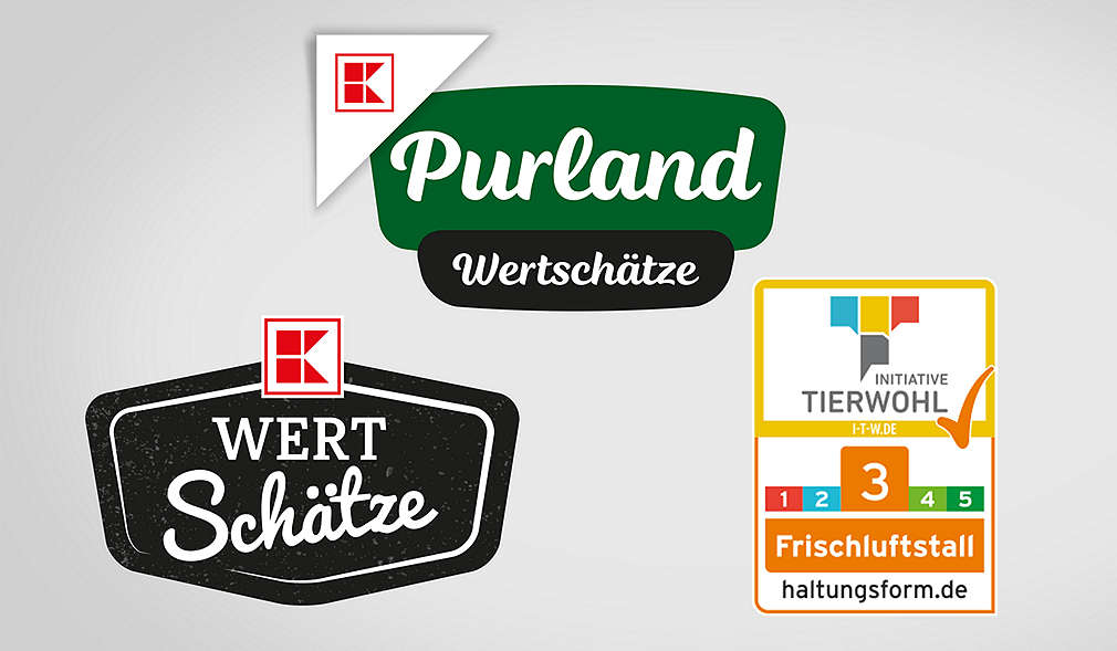 Logo: Haltungsform 3, K-Wertschätze, K-Purland Wertschätze