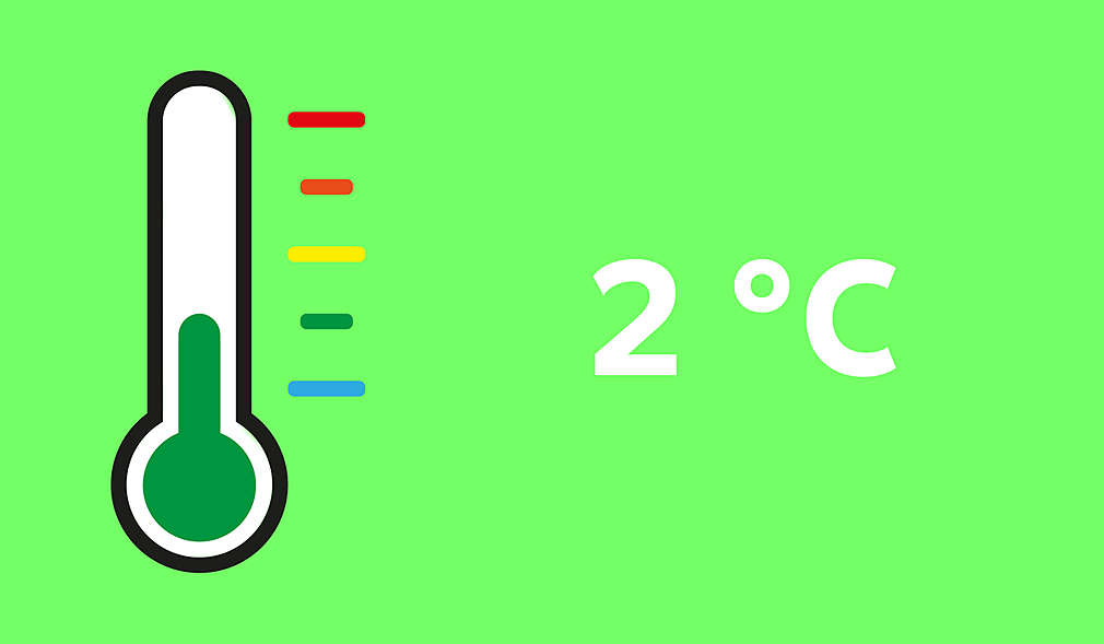 Temperaturanzeige 2°C