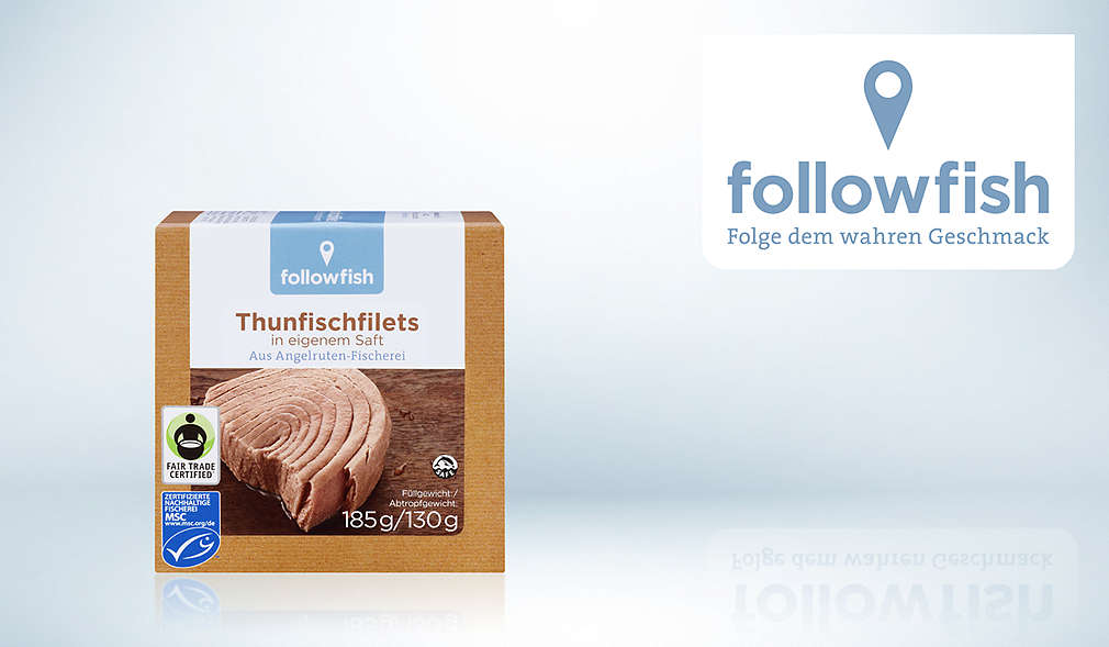 Produktabbildung: FOLLOWFISH Tunfisch; Logo: followfish