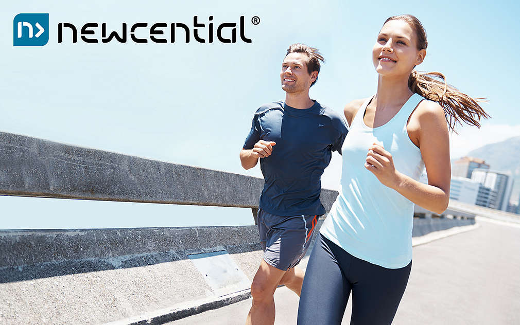 Frau und Mann joggen