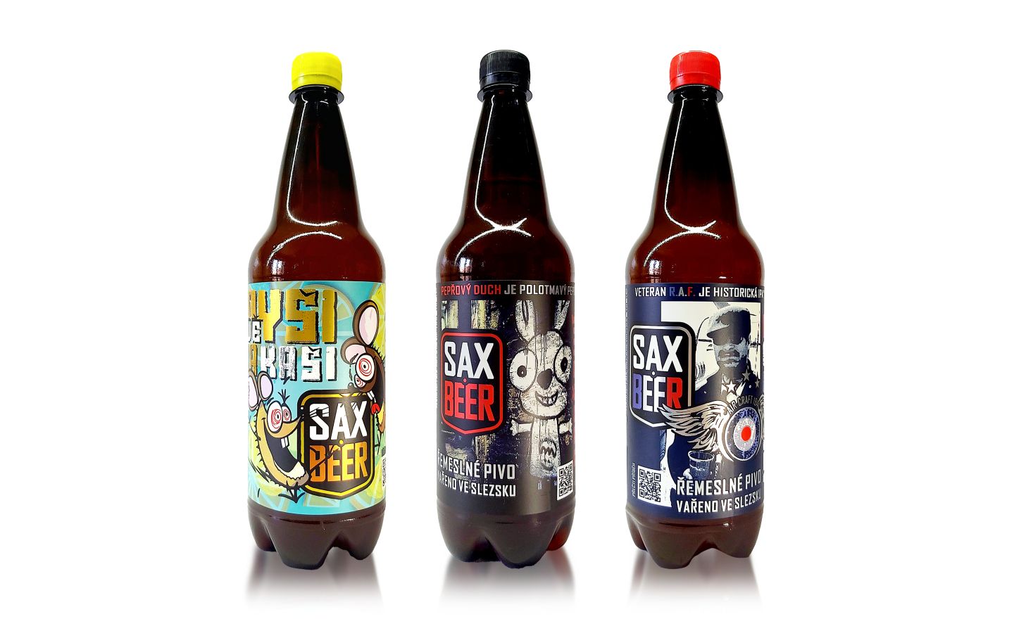 Piva z pivovaru Saxenberg, různé druhy