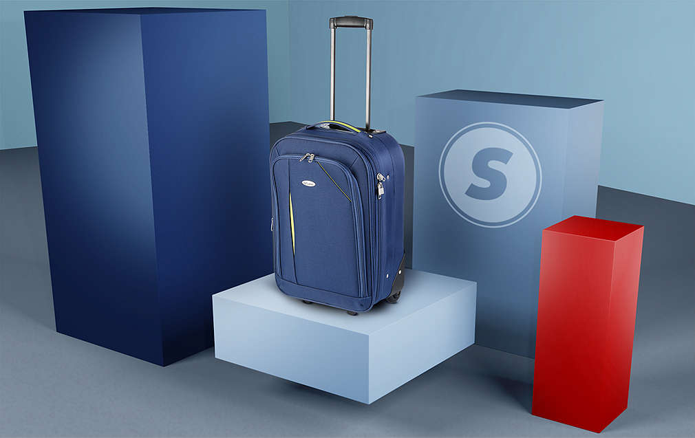 Wielkości walizek: walizka podręczna z uchwytem rozmiar S