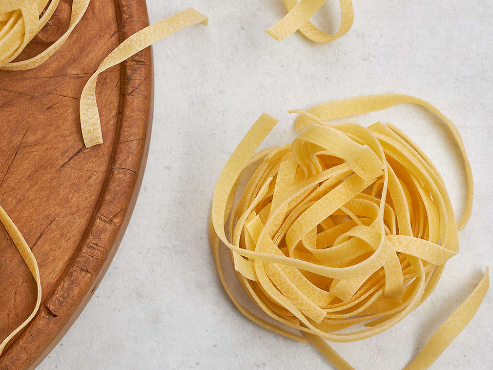 Detailný pohľad na tagliatelle