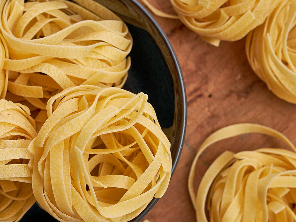 Detailný pohľad na tagliatelle