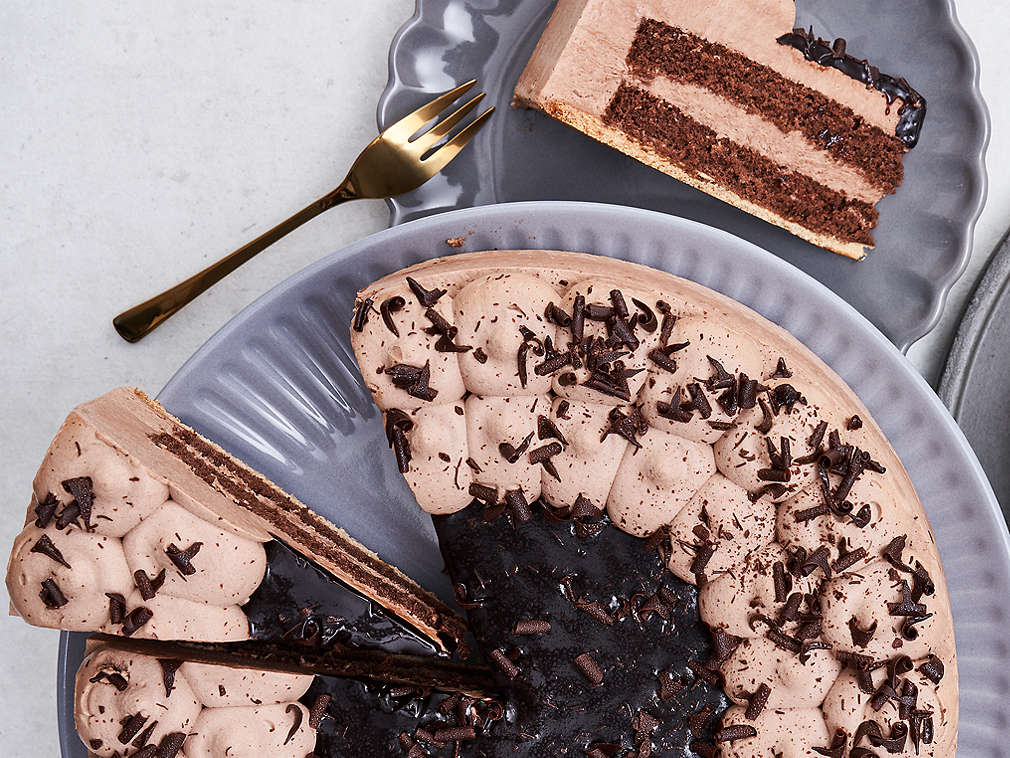 Детайлно изображение на сметанова торта