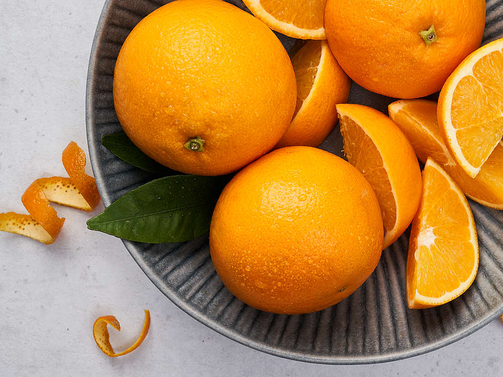 Пресен портокал в детайлен изглед