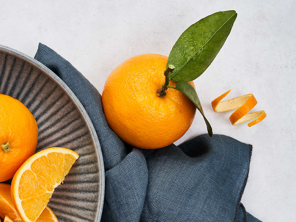 Пресни портокали в детайлен изглед