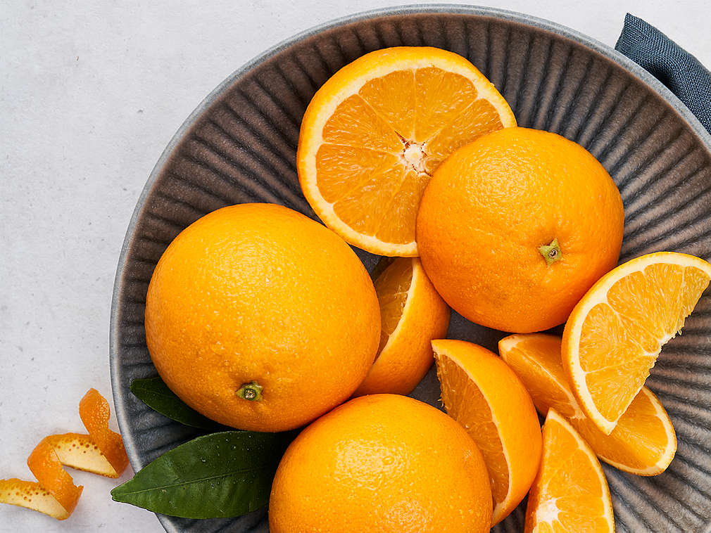 Пресни портокали в детайлен изглед