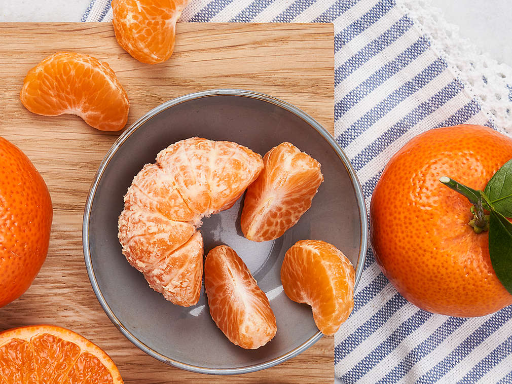 Свежий мандарин, подробный вид