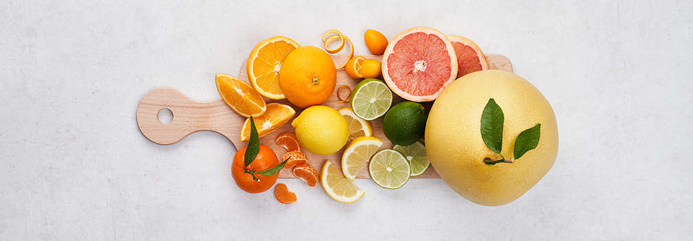 Изображение со свежими цитрусовыми фруктами