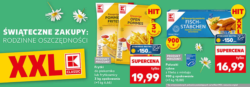 frytki i paluszki rybne