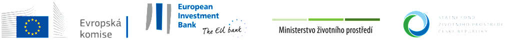 loga Evropské komise, Evropské investiční banky, Ministerstva životního prostředí ČR a Státního fondu životního prostředí ČR
