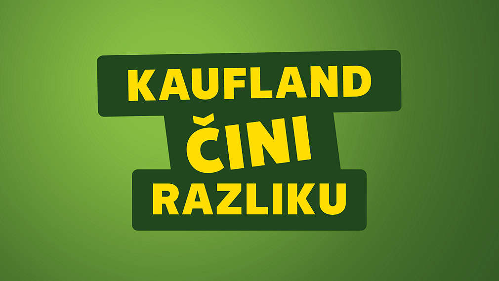 Logotip: Kaufland za veću održivost; Zelena pozadina s gradijentom