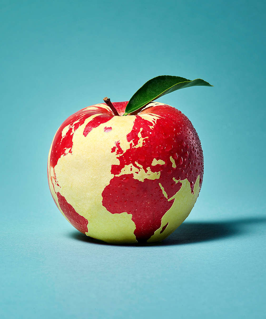 Изображение на земното кълбо във вид на ябълка