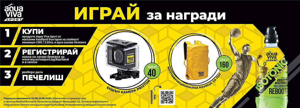 Пазарувай от Kaufland продукти на Aqua Viva Sport и може да спечелиш награда