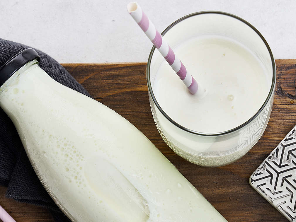 Frische Buttermilch in der Detailansicht