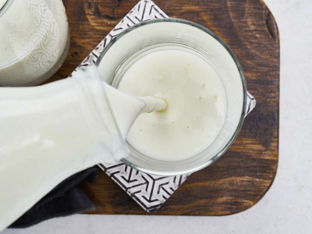 Frische Buttermilch in der Detailansicht