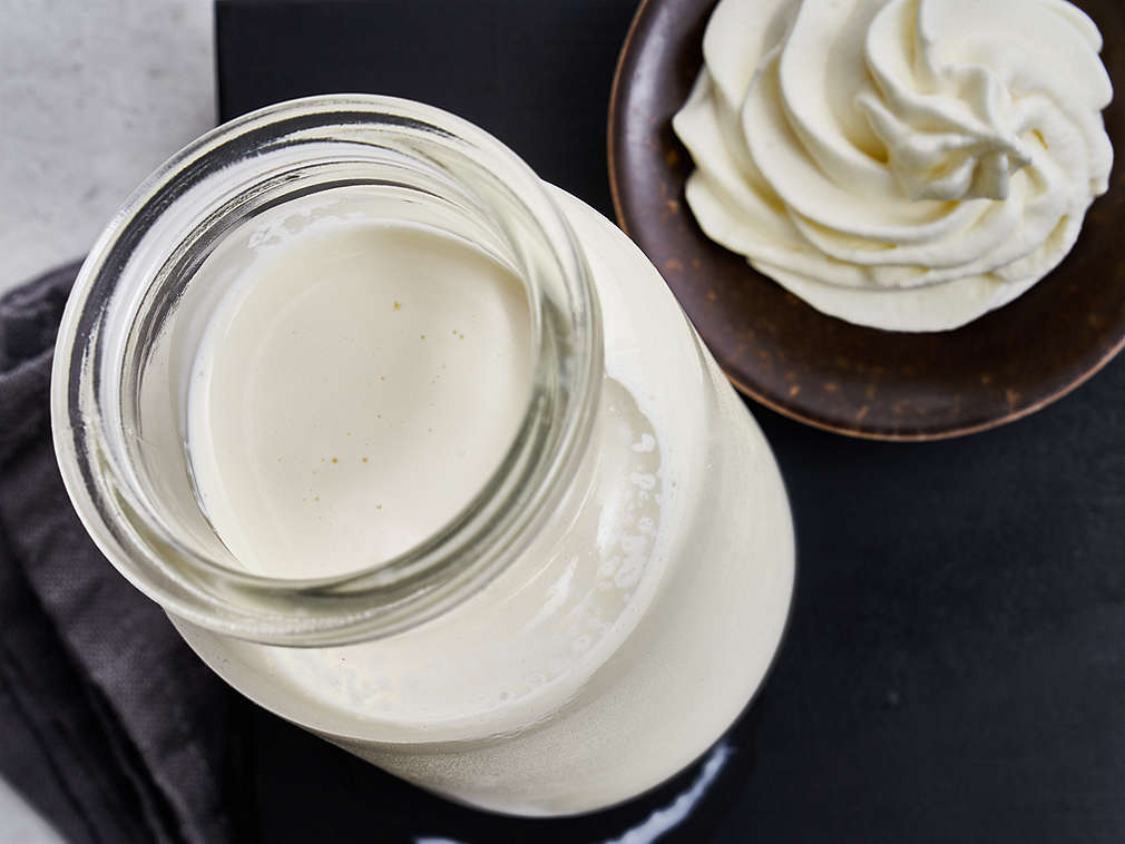 Frische Sahne in der Detailansicht