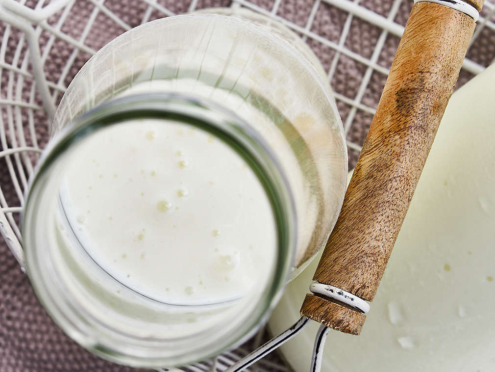 Detailný pohľad na čerstvý kefír