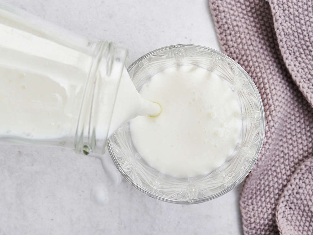 Detailný pohľad na čerstvý kefír