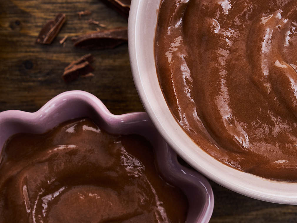 Budincă de lapte proaspătă în detaliu