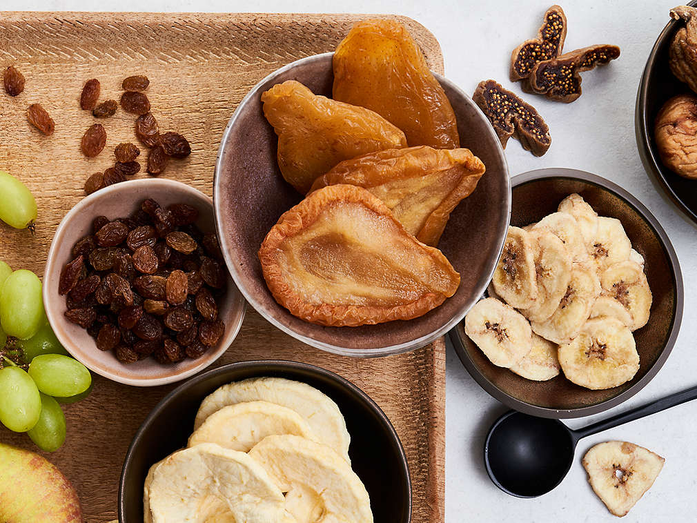 Suszone owoce w widoku szczegółowym