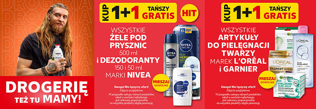 Kosmetyki NIvea i artykuły pielęgnacyjne Loreal i Garnier