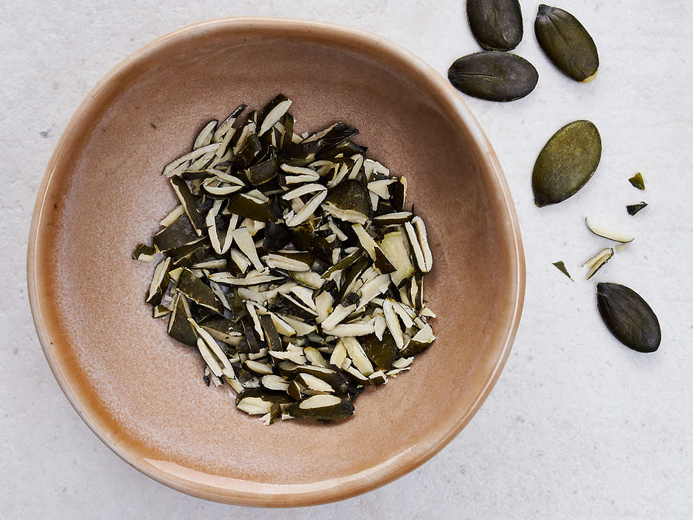 Kürbiskerne in der Detailansicht