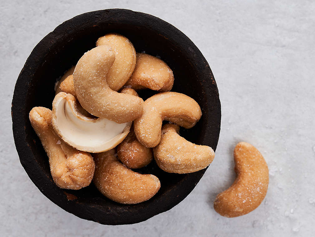 Detailný pohľad na kešu oriešky