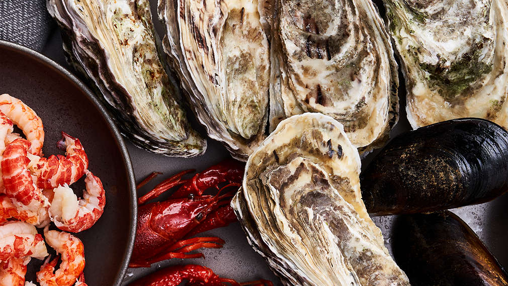 Obrázok morských plodov a kôrovcov