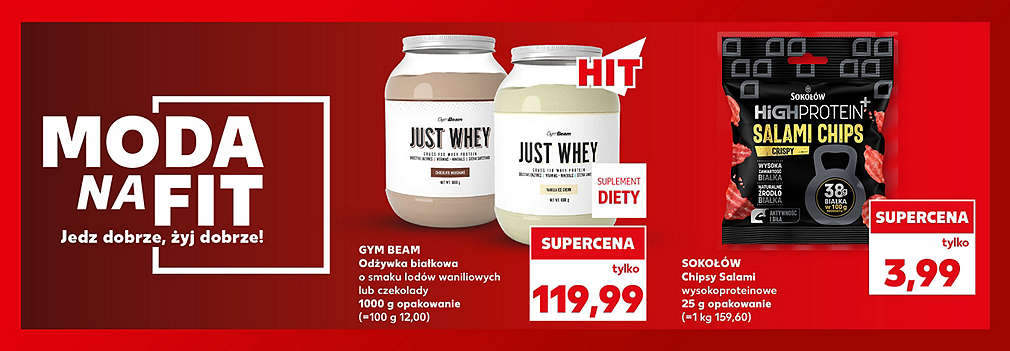 odżywka białkowa i chipsy salami
