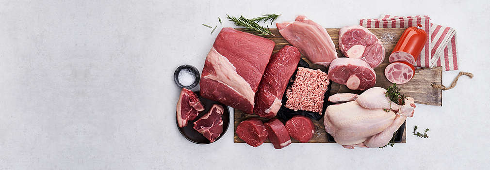 Изображение с различными видами мяса