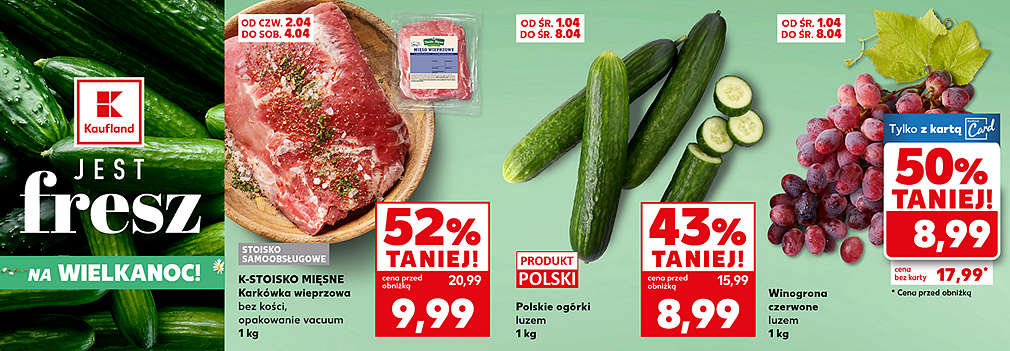 karkówka, ogórki , winogrona