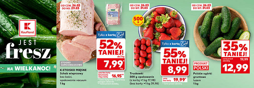 schab, truskawki i ogórki