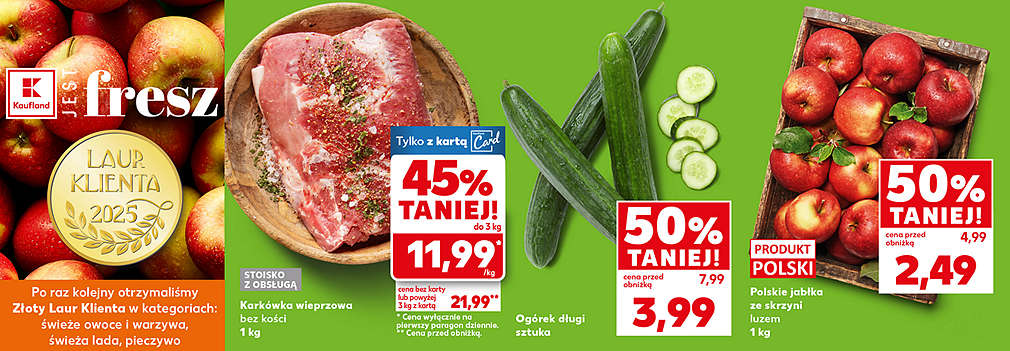 karkówka, ogórki , jabłka