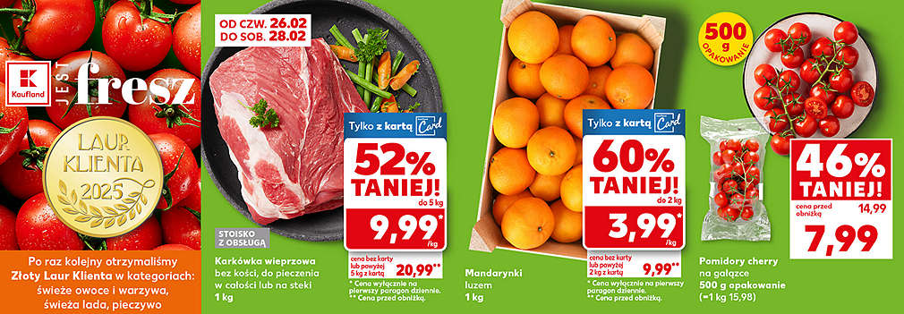 karkówka, mandarynki i pomidory