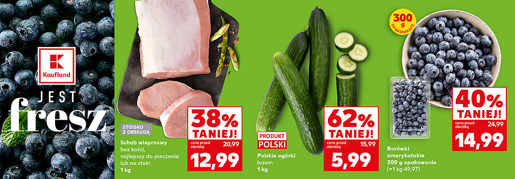 schab, ogórki i borówki