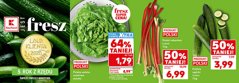sałata, rabarbar i ogórki